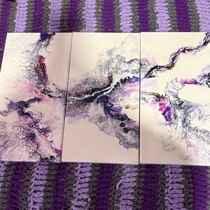 Abstract Purple and Black Canvas Art